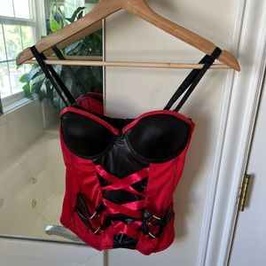 Red and black corset in medium